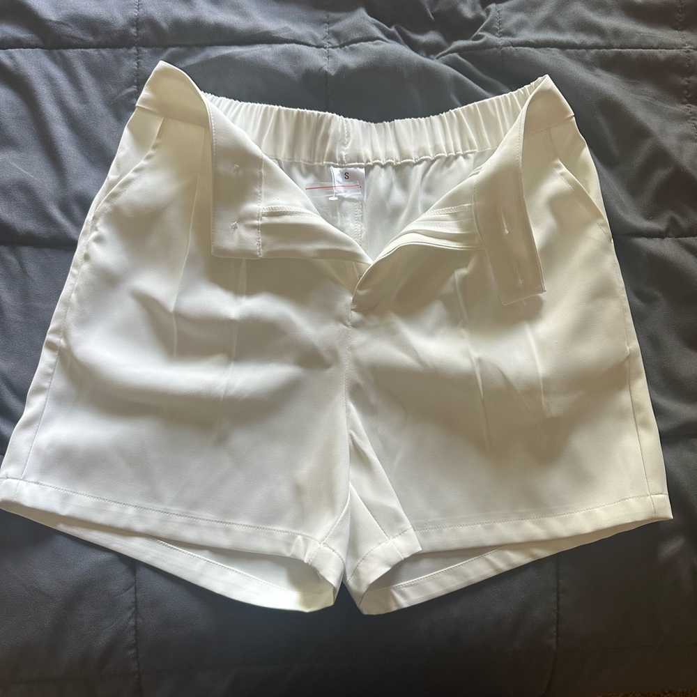 Women's White Classy Shorts- size S